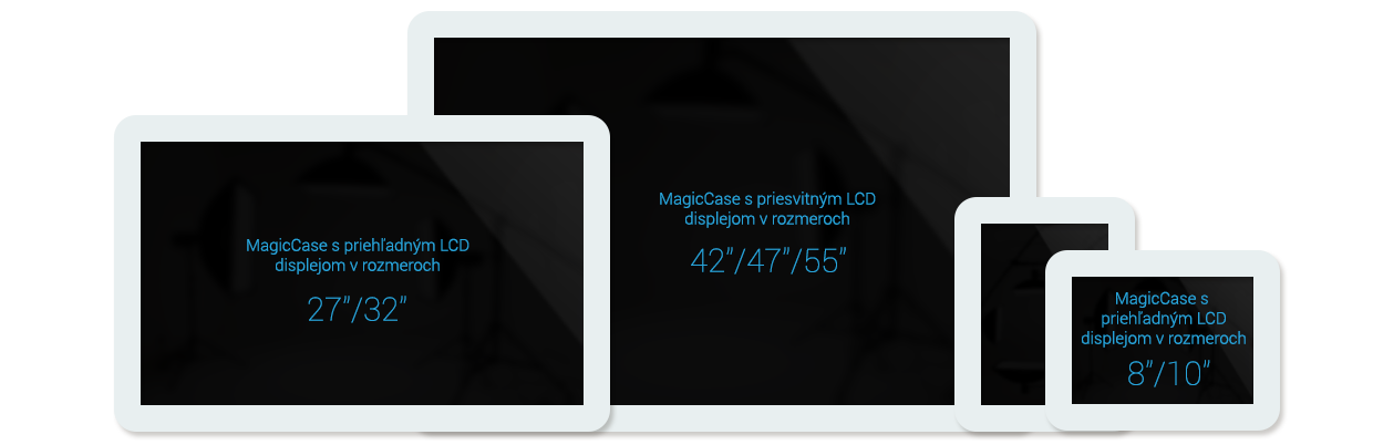 transparentný displej veľkosti showcase